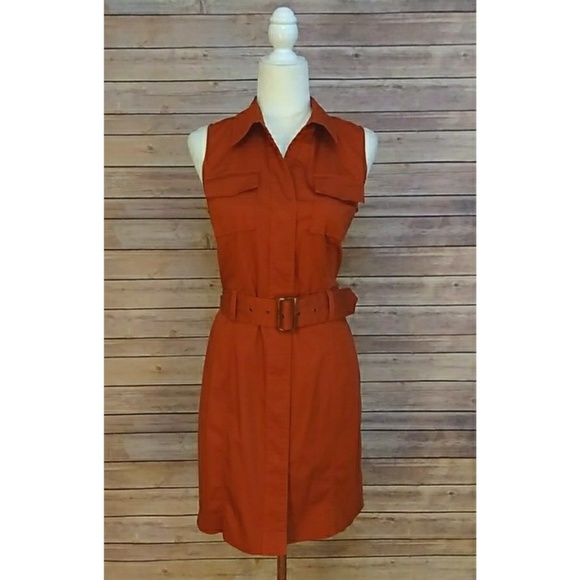 Carole Little Dresses & Skirts - Carole Little orange sleeveless belted shirt dress